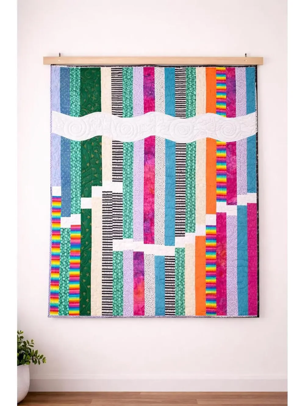 NEW Colorful Striped Handmade Quilt 48 x 39 inches